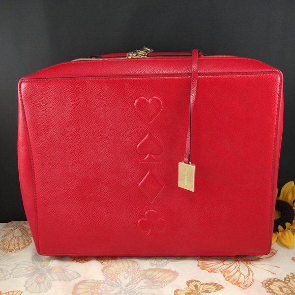 NWOT Estee Lauder Women Red Poker Cosmetic Case